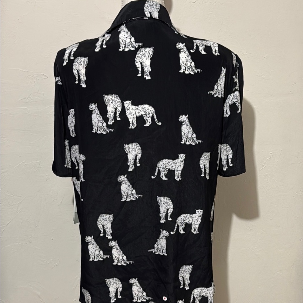 Rebecca Malone Black and White Casual Button Down Shirt - Picture 9 of 11